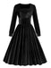 This 1950s Solid Square Neck Velvet Dress wraps her in 1950s elegance, one twirl at a time