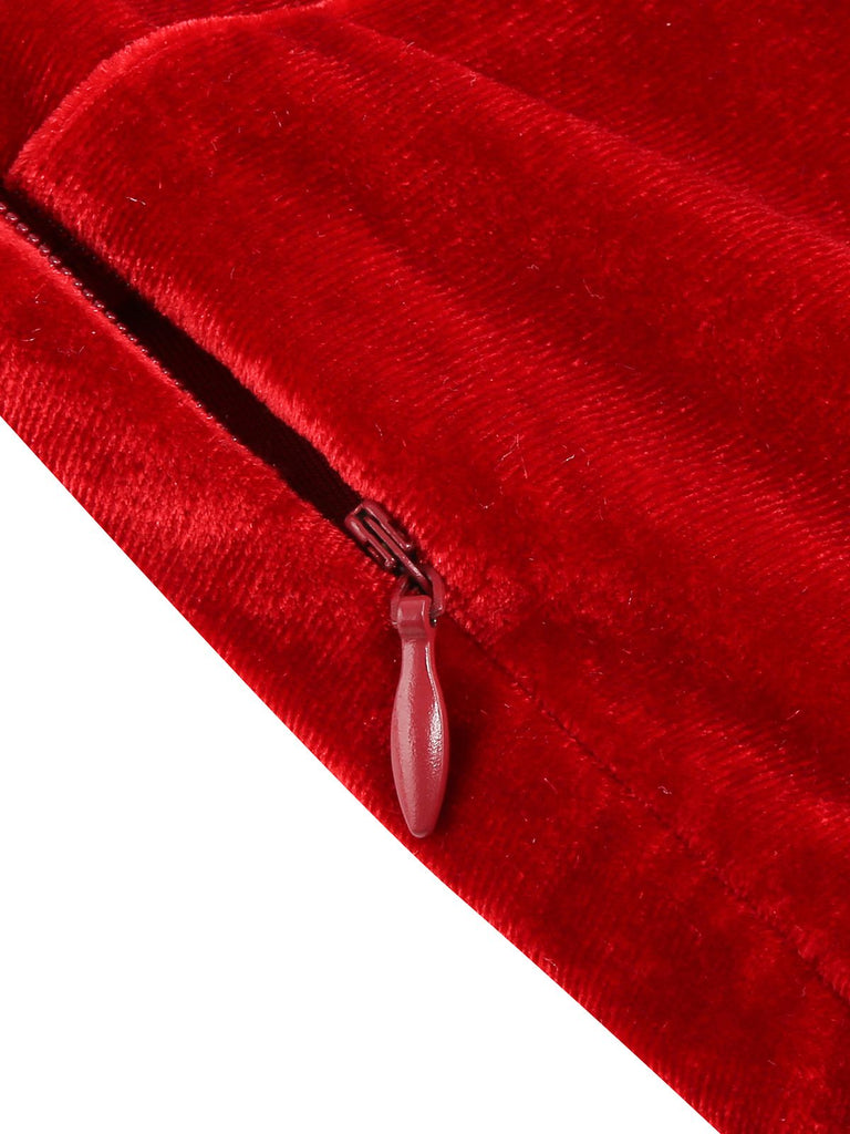 1950s Solid Square Neck Velvet Dress — the kind of 1950s dress that makes strangers smile
