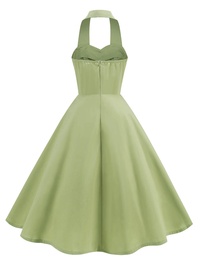 Retro Vintage 1950s Vacation Dress Midi Dress Swing Dress Flare Dress Halterneck Solid Color Women's Masquerade Casual Daily Bachelorette Party Adults
