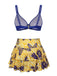 1950s Solid Top & Double Layer Printing Swimsuit, vintage top, retro blouse - perfect for women who love vintage and retro fashion