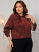 She pairs this 1950s Solid Twist Satin Blouse with confidence and 1950s charm