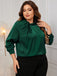 She pairs this 1950s Solid Twist Satin Blouse with confidence and 1950s charm