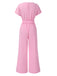 1950s Solid VNeck Belted Jumpsuit | 1950s | vintage romper, retro jumpsuit