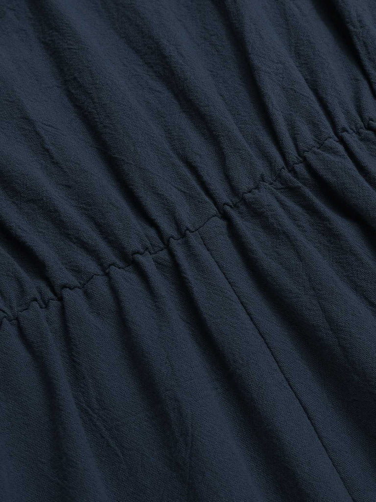 1950s Solid V-Neck Cotton Flounce Sleeve Romper - vintage jumpsuit, retro fashion