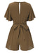1950s Solid V-Neck Cotton Flounce Sleeve Romper, vintage romper, retro jumpsuit - perfect for women who love vintage and retro fashion