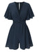 1950s Solid V-Neck Cotton Flounce Sleeve Romper, vintage romper, retro jumpsuit - perfect for women who love vintage and retro fashion