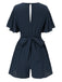 1950s Solid V-Neck Cotton Flounce Sleeve Romper, vintage romper, retro jumpsuit - perfect for women who love vintage and retro fashion