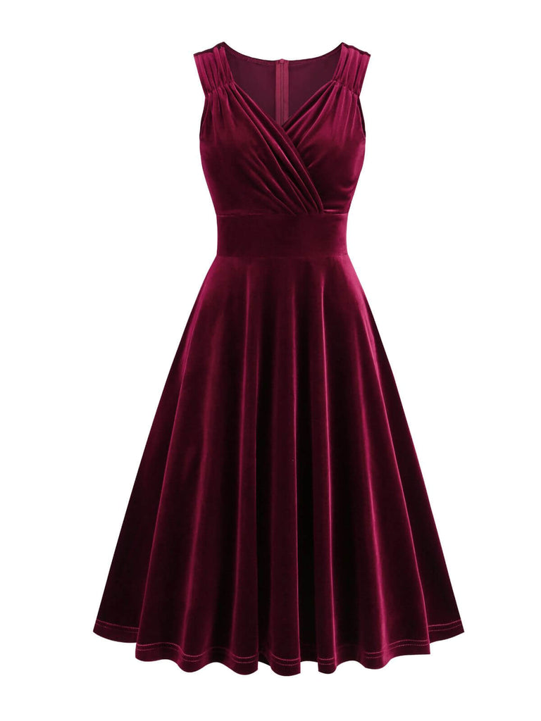 strapless open back dress White V-Neck Pleated Midi Dress main image 1