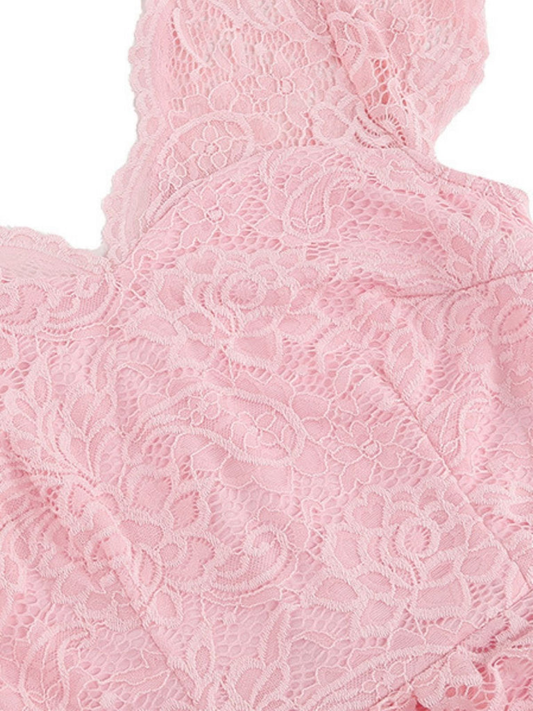 1950s Solid V-Neck Sleeveless Lace Dress - vintage dress, retro fashion, rockabilly