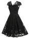 1950s Solid V-Neck Sleeveless Lace Dress - vintage dress, retro fashion, rockabilly