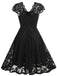 1950s Solid V-Neck Sleeveless Lace Dress - vintage dress, retro fashion, rockabilly
