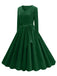 1950s Solid Velvet V-Neck Swing Dress: where 1950s romance meets her modern spirit