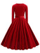 This 1950s Solid Velvet V-Neck Swing Dress wraps her in 1950s elegance, one twirl at a time