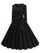 1950s Solid Velvet V-Neck Swing Dress: where 1950s romance meets her modern spirit