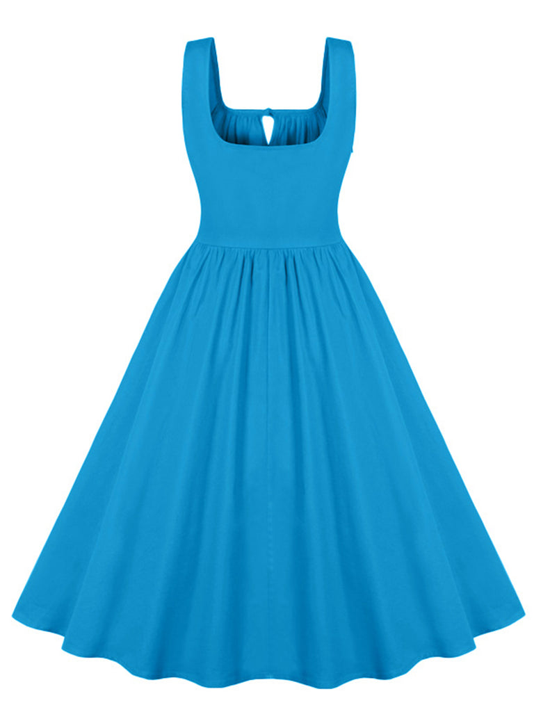 1950s Solid Wide Strap Dress, vintage dress, retro fashion, rockabilly, pin-up fashion - perfect for women who love vintage and retro fashion