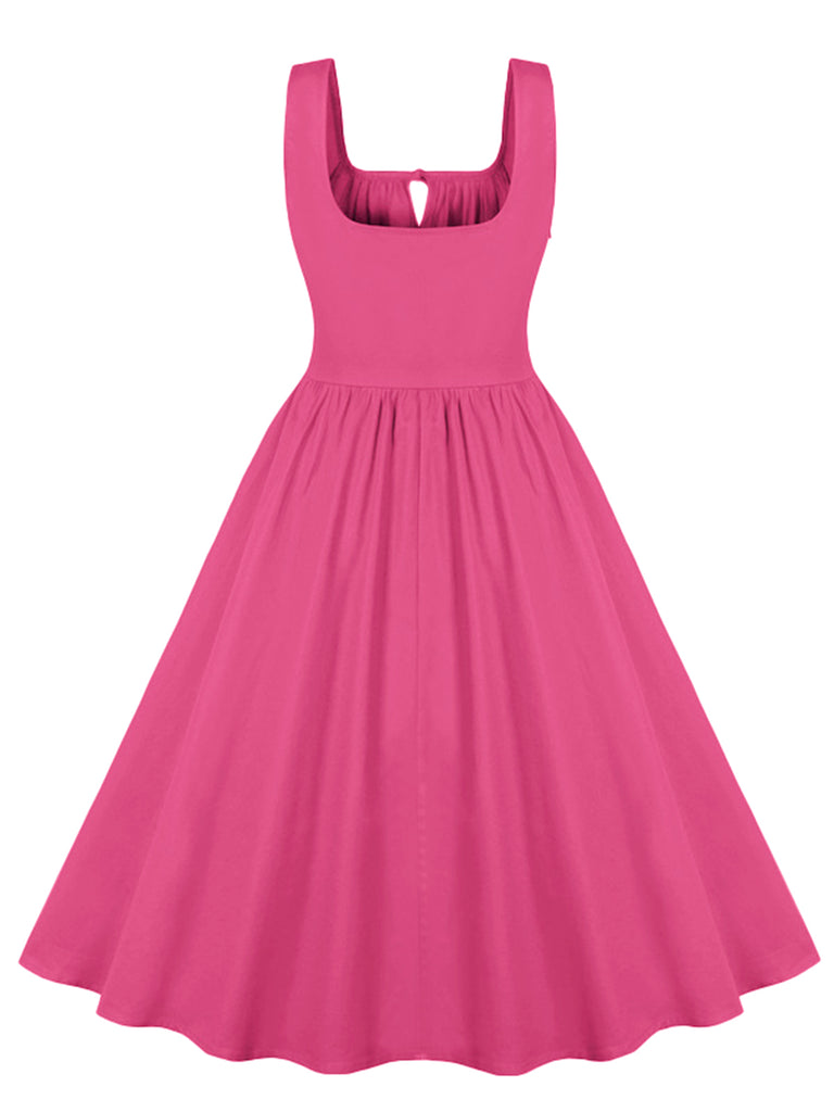 1950s Solid Wide Strap Dress, vintage dress, retro fashion, rockabilly, pin-up fashion - perfect for women who love vintage and retro fashion