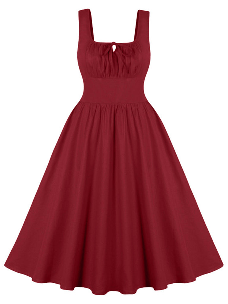 1950s Solid Wide Strap Dress, vintage dress, retro fashion, rockabilly, pin-up fashion - perfect for women who love vintage and retro fashion