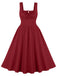 1950s Solid Wide Strap Dress, vintage dress, retro fashion, rockabilly, pin-up fashion - perfect for women who love vintage and retro fashion
