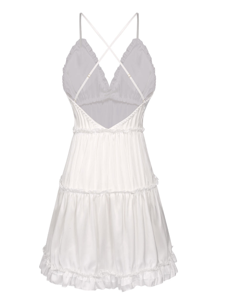 1950s Solid Wrinkle Spaghetti Straps Nightgown, vintage fashion, retro style - perfect for women who love vintage and retro fashion