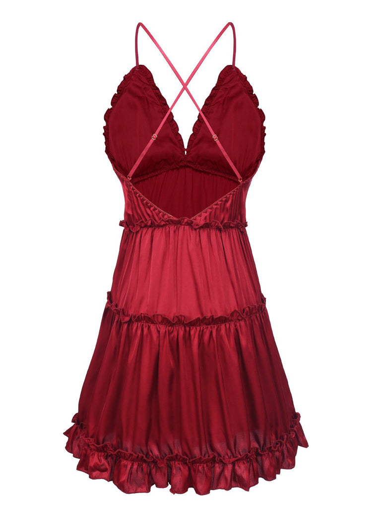 1950s Solid Wrinkle Spaghetti Straps Nightgown, vintage fashion, retro style - perfect for women who love vintage and retro fashion