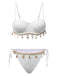 1950s Spaghetti Strap Beach Seashell Starfish Bikini — 1950s poolside glamour meets sun-drenched confidence
