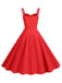 1950s Spaghetti Strap Bow Decor Solid Dress, vintage dress, retro fashion, rockabilly, pin-up fashion - perfect for women who love vintage and retro fashion
