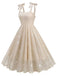 1950s Spaghetti Strap Bow Leaves Mesh Dress — a 1950s silhouette that turns sidewalks into runways
