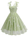 1950s Spaghetti Strap Bow Leaves Mesh Dress — the kind of 1950s dress that makes strangers smile