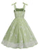 1950s Spaghetti Strap Bow Leaves Mesh Dress — a 1950s silhouette that turns sidewalks into runways
