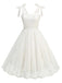 1950s Spaghetti Strap Bow Leaves Mesh Dress: where 1950s romance meets her modern spirit