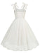 1950s Spaghetti Strap Bow Leaves Mesh Dress — the kind of 1950s dress that makes strangers smile