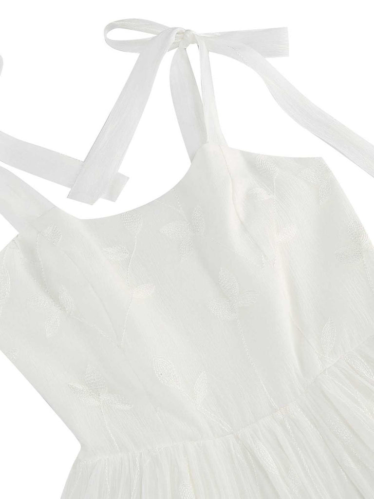 1950s Spaghetti Strap Bow Leaves Mesh Dress — a 1950s silhouette that turns sidewalks into runways