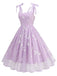 1950s Spaghetti Strap Bow Leaves Mesh Dress: where 1950s romance meets her modern spirit
