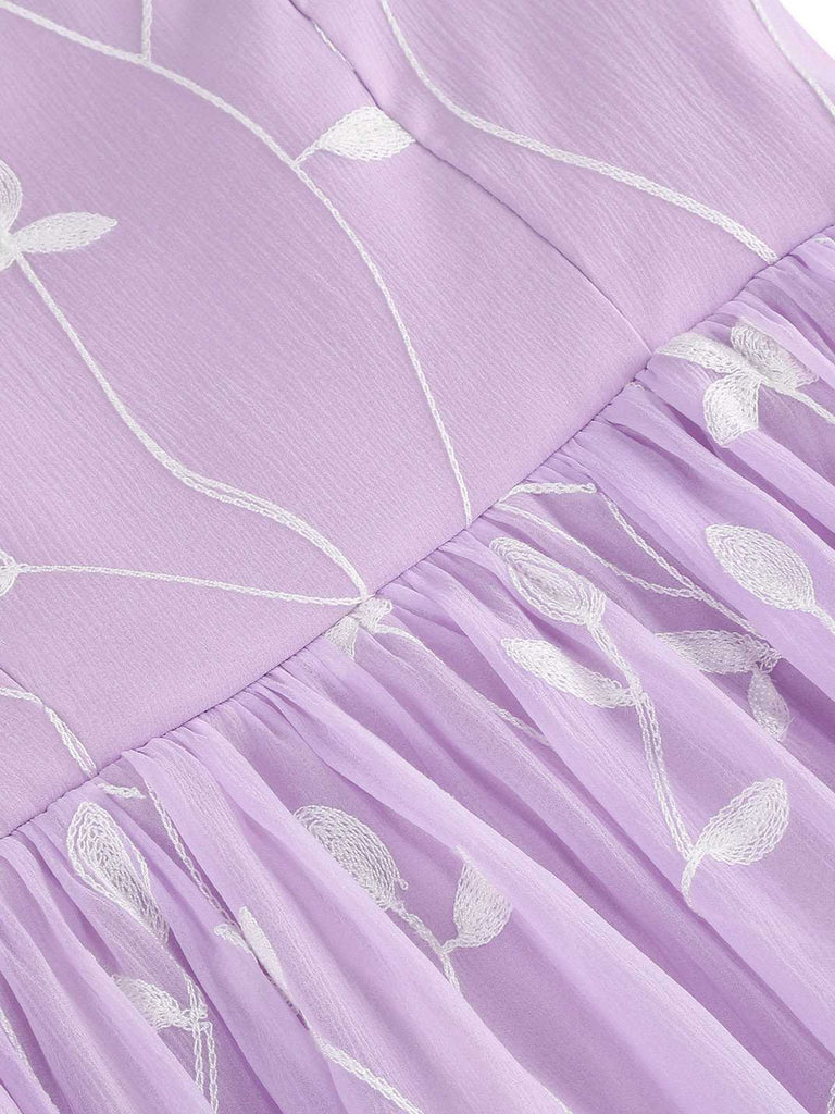 1950s Spaghetti Strap Bow Leaves Mesh Dress — the kind of 1950s dress that makes strangers smile