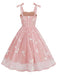 1950s Spaghetti Strap Bow Leaves Mesh Dress: where 1950s romance meets her modern spirit