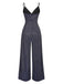1950s Spaghetti Strap Deep V-Neck Jumpsuit: timeless 1950s elegance she makes her own