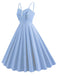 1950s Spaghetti Strap Plaids Button Swing Dress - vintage dress, retro fashion, rockabilly