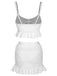 1950s Spaghetti Strap Solid Ruffles Swimsuit & Cover-Up, vintage swimsuit, pin-up swimwear - perfect for women who love vintage and retro fashion