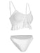 1950s Spaghetti Strap Solid Ruffles Swimsuit & Cover-Up, vintage swimsuit, pin-up swimwear - perfect for women who love vintage and retro fashion