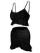 1950s Spaghetti Strap Solid Ruffles Swimsuit & Cover-Up, vintage swimsuit, pin-up swimwear - perfect for women who love vintage and retro fashion