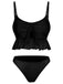1950s Spaghetti Strap Solid Ruffles Swimsuit & Cover-Up, vintage swimsuit, pin-up swimwear - perfect for women who love vintage and retro fashion