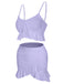 1950s Spaghetti Strap Solid Ruffles Swimsuit & Cover-Up, vintage swimsuit, pin-up swimwear - perfect for women who love vintage and retro fashion