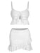 1950s Spaghetti Strap Solid Ruffles Swimsuit & Cover-Up, vintage swimsuit, pin-up swimwear - perfect for women who love vintage and retro fashion