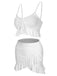 1950s Spaghetti Strap Solid Ruffles Swimsuit & Cover-Up, vintage swimsuit, pin-up swimwear - perfect for women who love vintage and retro fashion