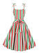 1950s Spaghetti Strap Stripes Color-Patchwork Dress, vintage dress, retro fashion, rockabilly, pin-up fashion - perfect for women who love vintage and retro fashion