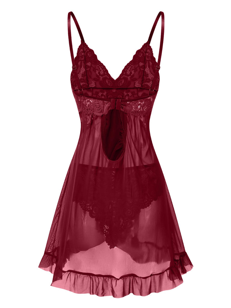 1950s Spaghetti Straps Lace Sheer | 1950s | vintage dress, retro fashion