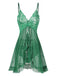 She slips into this 1950s Spaghetti Straps Lace Sheer Nightdress and suddenly it's a 1950s daydream