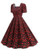 This 1950s Square Neck Heart Dots Dress wraps her in 1950s elegance, one twirl at a time