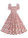She slips into this 1950s Square Neck Heart Dots Dress and suddenly it's a 1950s daydream