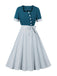 She slips into this 1950s Square Neck Polka Dots Bow Dress and suddenly it's a 1950s daydream